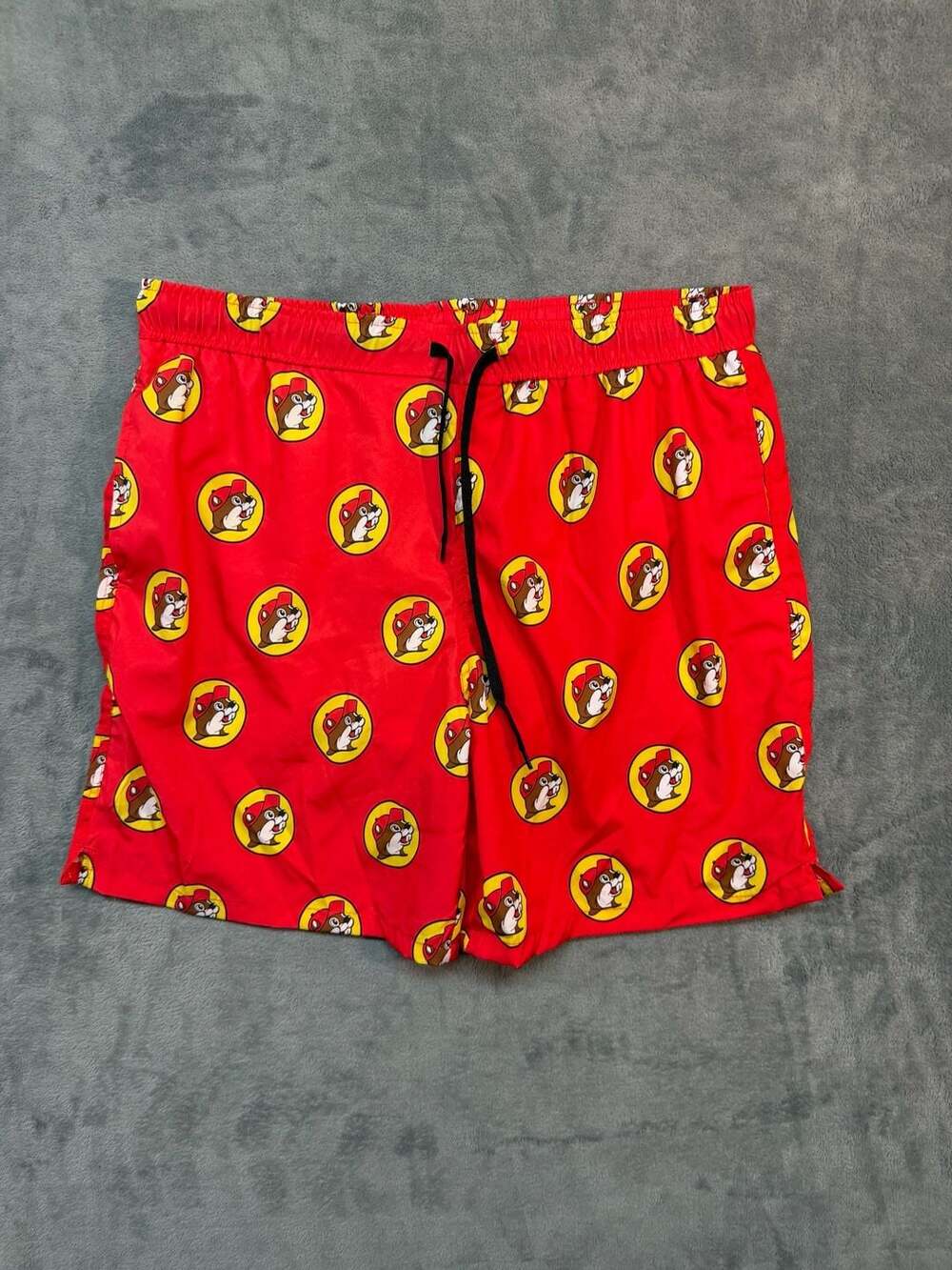 Buc-ee's Red Mania Beaver Logo Swim Shorts 2XL